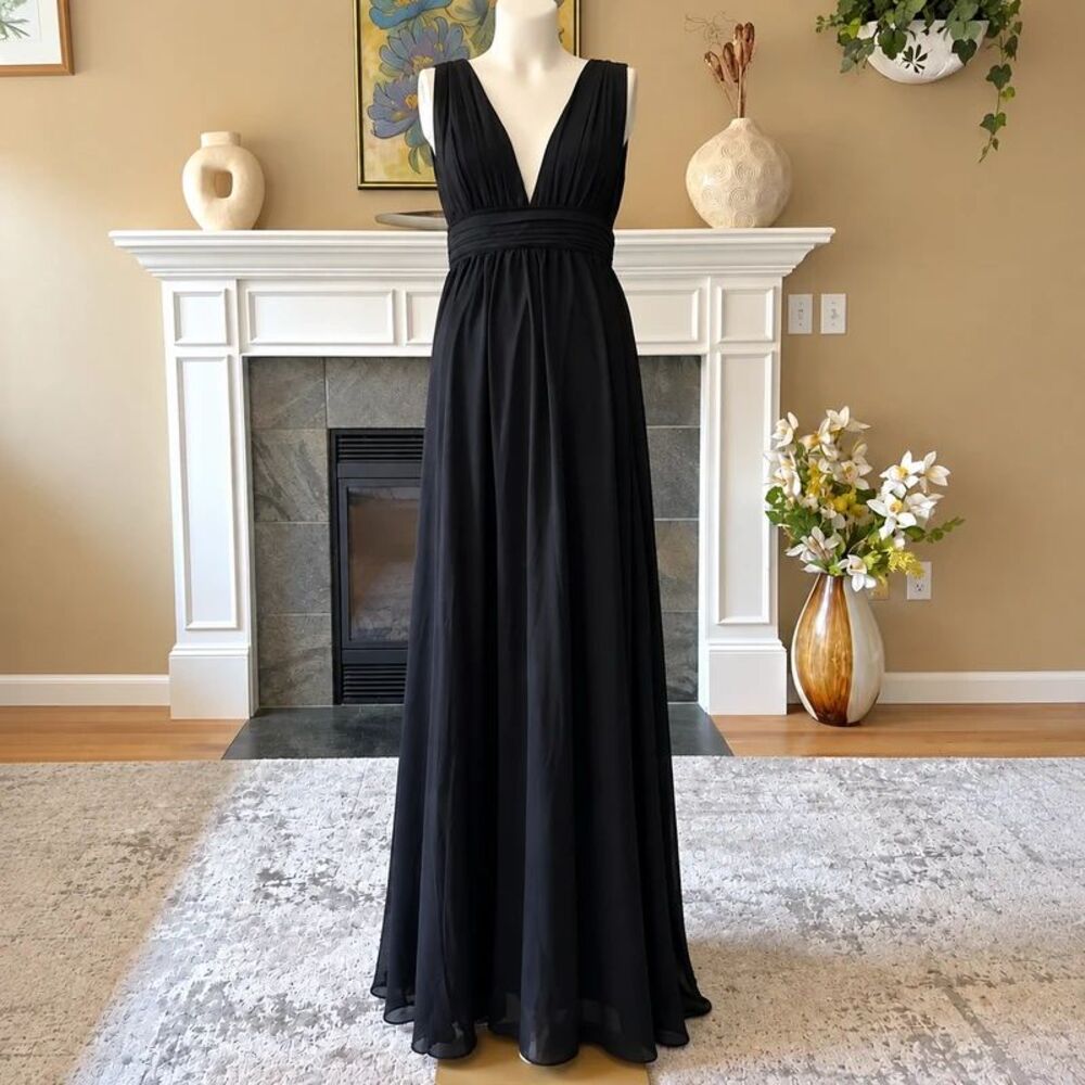 LULUS Heavenly Hues Black Maxi Dress Size S